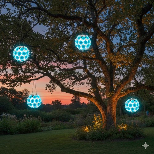 Flower ball pendant solar - flower,