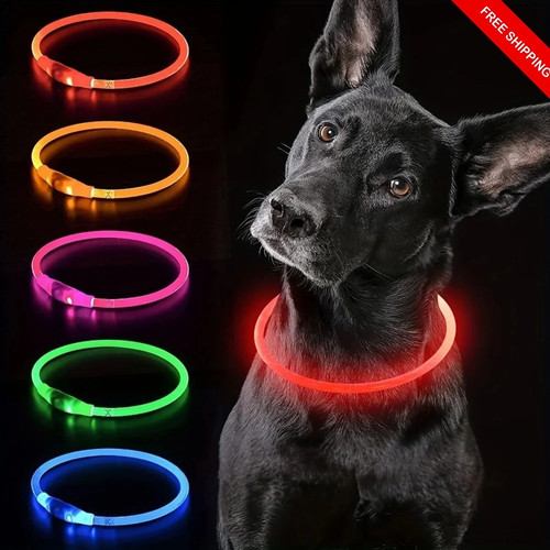 Light led dog pet collar - light, up