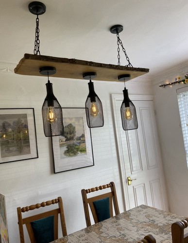 Wooden industrial chandelier - wooden,